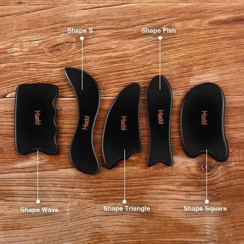 Juego De Herramientas De Masaje Gua Sha Maxdot, 5 Piezas, Pa