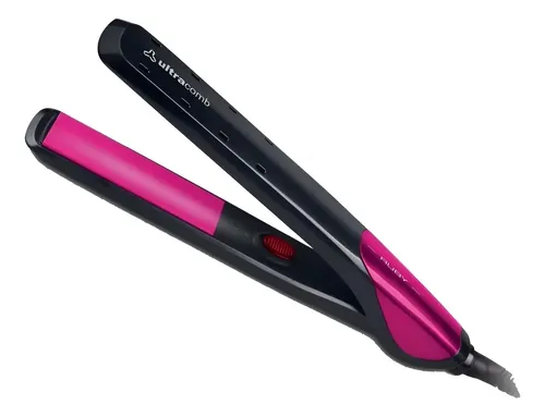 Planchita De Pelo Ultracomb Ruby Ap-4401 Negra Y Fucsia