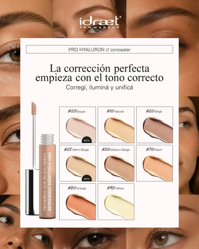 Pro Hyaluron Corrector Ojeras Alta Cobertura Peach Idraet