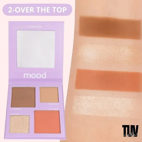 Paleta de coloretes para contorno e iluminador Mood Ruby Rose Tone Makeup Group 2
