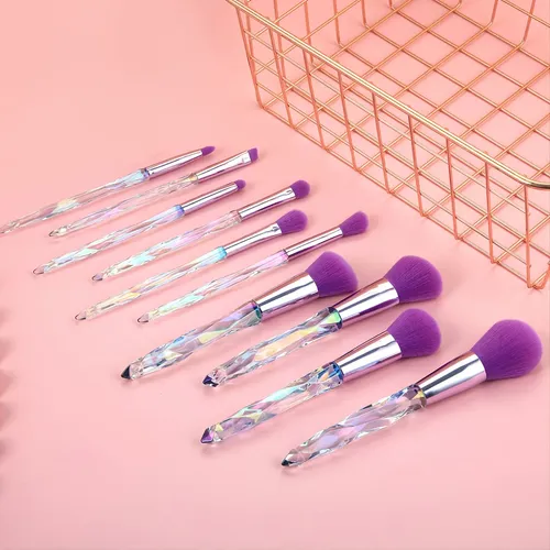 Crystal Acrylic Handle Makeup Brush Set Beauty Tools