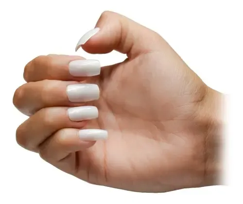 Uñas Postizas Cuadradas Jessamy 100 Piezas Plástico Blanco Mate