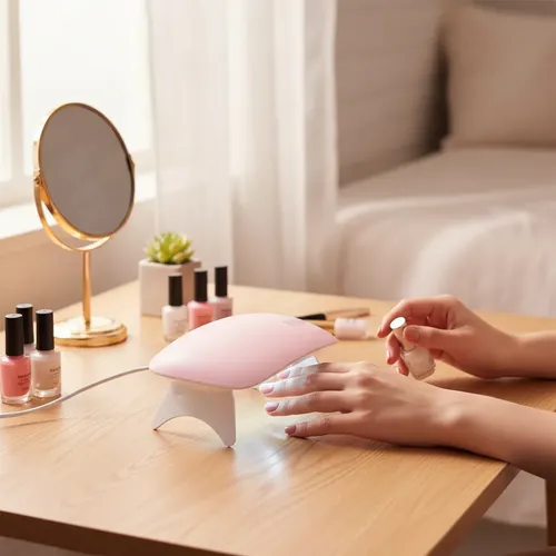 Mini Cabina Uv/led Sun Uñas Gelificadas Semipermanente Rosa