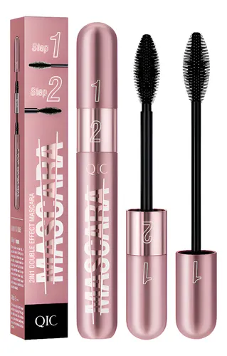 Mascara De Pestañas Rimel 2 En 1 Waterproof Volumen Y Largo