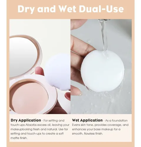 Polvo Compacto Ucanbe 2-en-1 Mate Control Aceite Natural