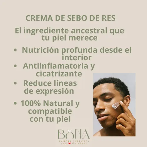 Crema Sebo Res Pastoreo Grasa Tallow Cuerpo Rostro- 100ml