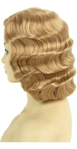 Peluca Medisifa Rubia 20s, Ondas De Dedo Largas Para Fiesta Blonde
