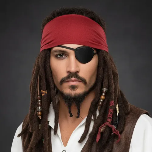 Peluca De Pirata Jack Sparrow Piratas Del Caribe