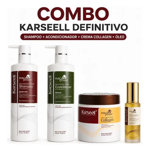 Combo Karseell Definitivo Shampoo Acondicionador Mascara Ole