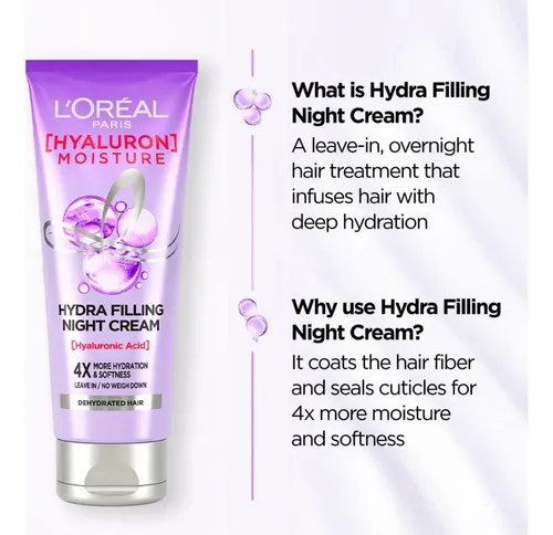 Hyaluron Night Cream Para Cabello Seco 180 Ml