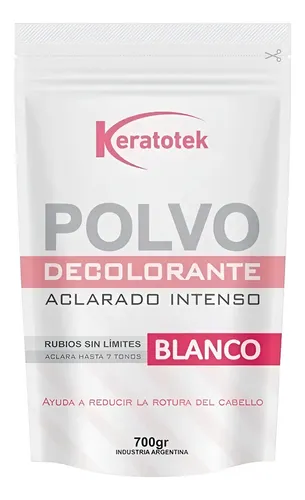 Polvo Decolorante Aclarado Intenso Blanco Keratotek X 700 Gr