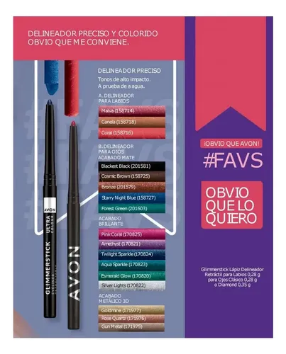 Delineador Retráctil Avon Glimmersticks Blackest Black
