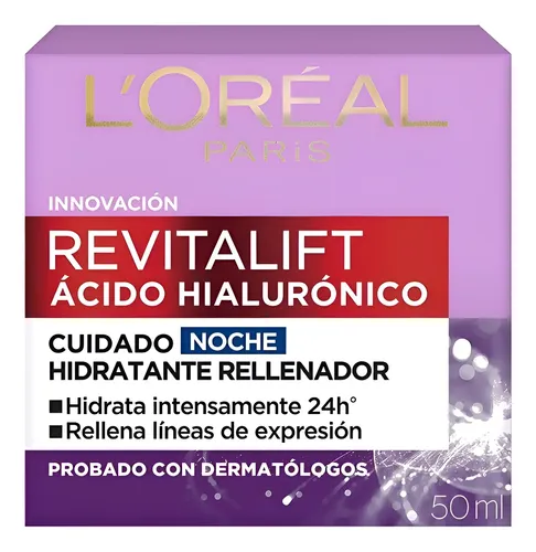 Crema Facial Noche Loréal Paris Revitalift Ácido Hialurónico
