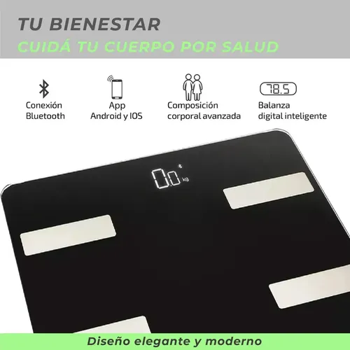 Balanza Digital Baño Inteligente Bluetooth Personal Corporal