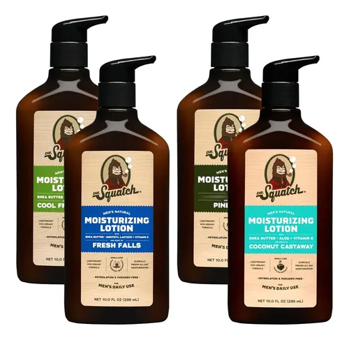 Loción Dr. Squatch 295ml Pack De 4 Con Manteca De Karité Y