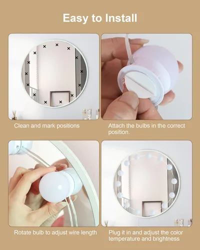 Luz De Tocador Led Yarnock 14 Bombillas Usb 3 Temperaturas D
