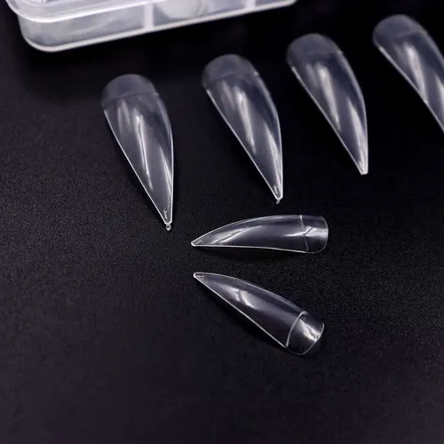 Tips Ultra Fino Flexible Stiletto X100 Salon Uña Esculpidas