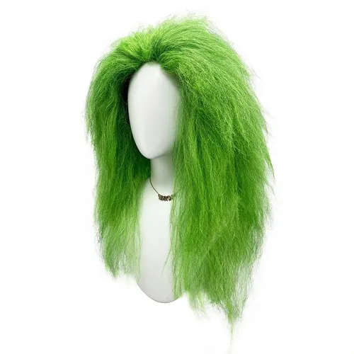 Peluca Larga Rizada Verde Para Fiestas Verde
