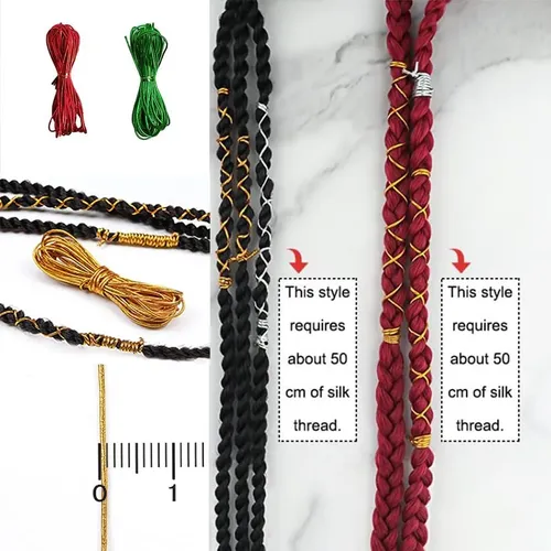 Cordón Decorativo Para Trenzas Doradas De 5 M (2 Piezas)