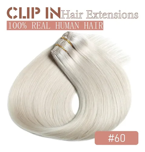 Extensiones De Cabello Natural Rubio Platino 56 Cm, 80g
