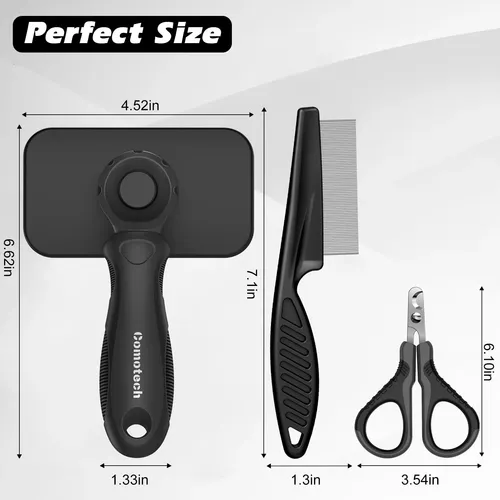 Kit De 3 Cepillos Para Uñas Cat Brush Comotech, Color Negro