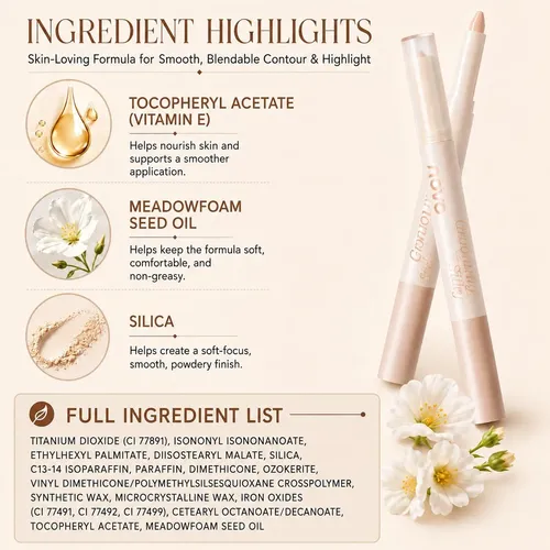 Maquillaje En Barra Para Contorno E Iluminador Moomarto, 2 U
