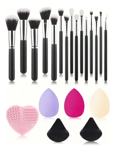 Set De 21 Brochas De Maquillaje Con Mango De Madera