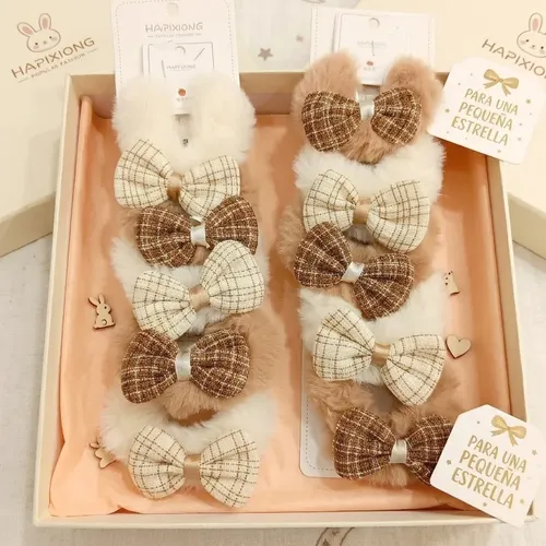 Pack X 10 Colitas Peluche Moño Para Nenas Colores Surtidos