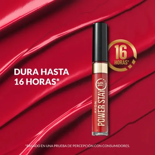 Labial Líquido Power Stay 16 Hrs Mate 6 Ml – Avon Color POWER ON PLUM