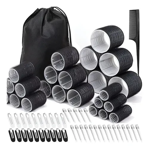 Set De 66 Rulos Para El Cabello Jzko Con 40 Clips Y Peine