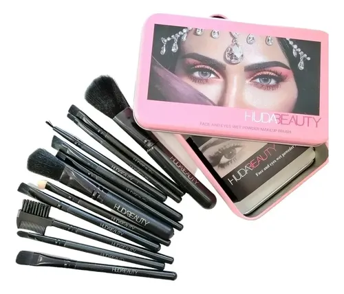 Set 12 Brochas Maquillaje Con Estuche Lata Huda Beauty Brush