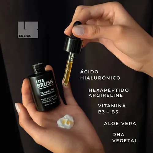 Autobronceante Serum Facial Con Acido Hialuronico Litebrush | Hipoalergénico | CrueltyFree | Aloe Vera | 100% Vegano | Apto Embarazadas