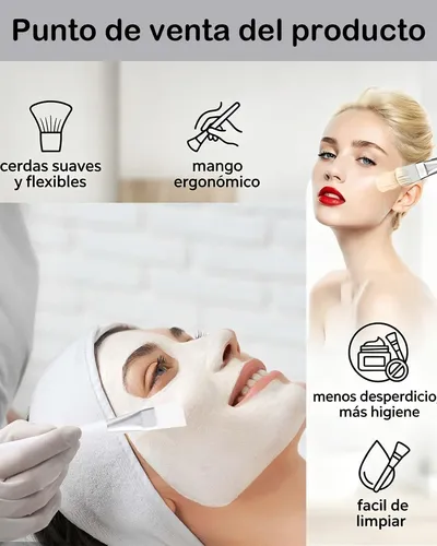 Brocha Para Mascarilla Facial 35 Uds Cerdas Suaves Cuidado