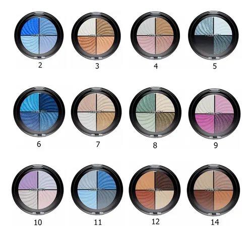 Sombra Compacta X4 Cuarteto Heburn Maquillaje Profesional