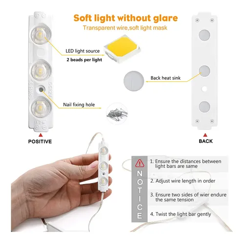 Tira Led Vanity Lights Dlomt, 3 Modos De Color, Alimentada P