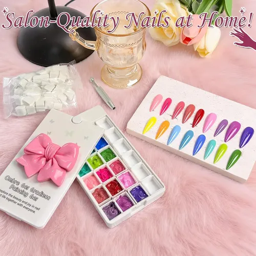 Set De Gel De Uñas 18 Colores Con Esponjas Y Herramientas