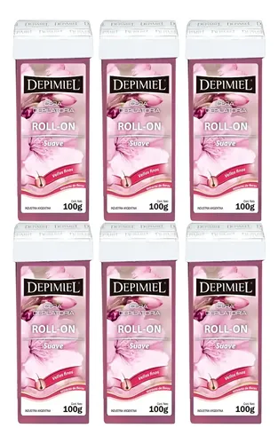 Cera Roll-on Descartable Suave Vellos Finos 100g Depimiel X6