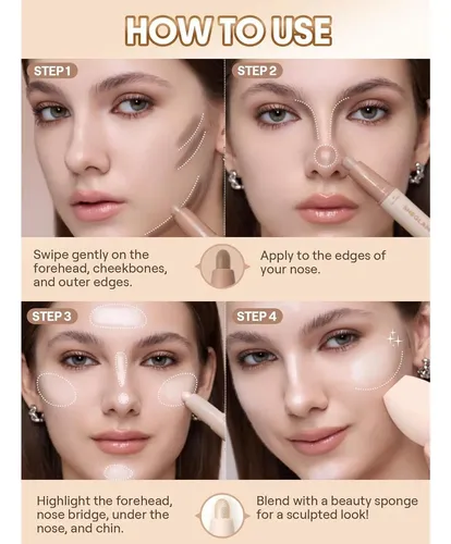 Barra De Contorno Y Iluminador Sheglam 2-en-1 Crema