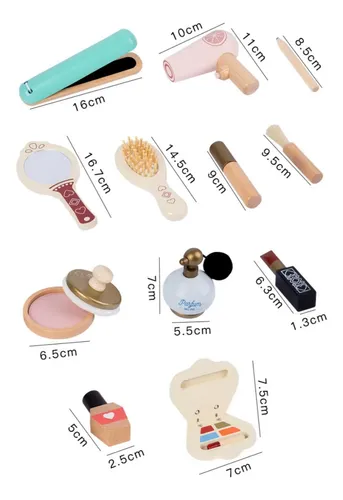 Set Maquillaje Madera Acabado Suave Kit Belleza Madera