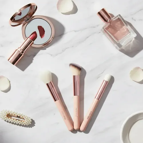 Brochas Para Corrector 3 Piezas Maquillaje Rosa
