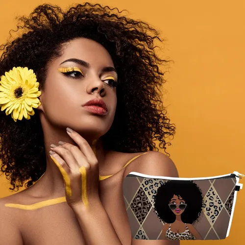 Bolsa De Maquillaje Chunful Reina Afroamericana Para Mujeres