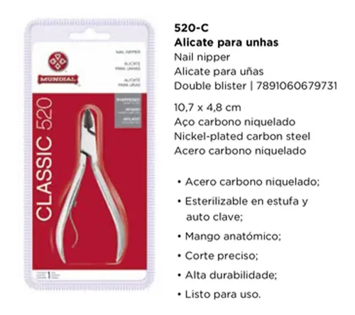 Alicate Corta Uñas Para Manos Mundial 520-c Manicura