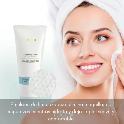 Emulsion Limpieza Facial Exel Vit E Parpados Labios 100ml