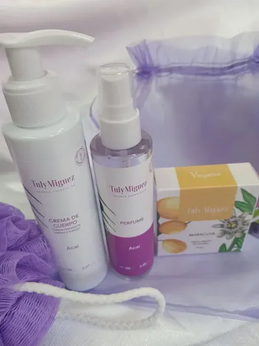 Kit Regalo Tuly Miguez Jabon Crema Corporal Perfume Acai