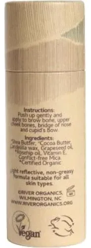 Iluminador Vegano Rosa Cuarzo River Organics 0.50 Oz