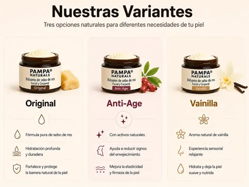 Crema Bálsamo Facial Vainilla Beef Tallow Sebo Res Nutritivo