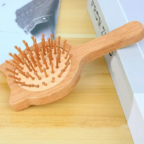 Lindo Cepillo De Pelo De Bambú Con Forma De Gato 1pcs Cat Style