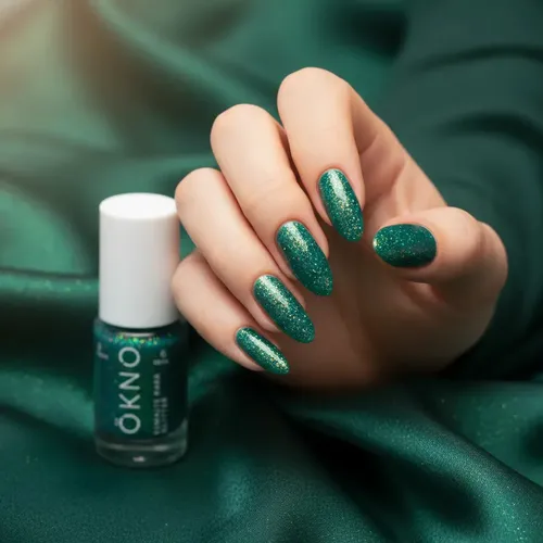 Ökno Esmalte Glitter Gel Vegano Cruelty Free 055 V-trend Color VERDE GLITTER