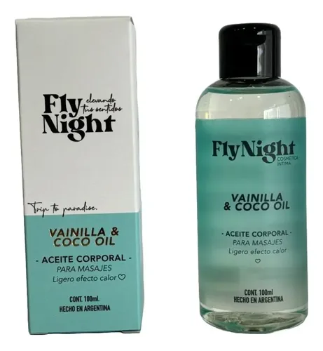 Gel Aceite Intimo Lubricante Corporal Vainilla Coco Fly Nigh