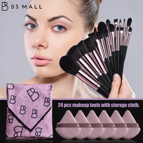 Juego De Brochas De Maquillaje Bs-mall, 25 Unidades, Con Bro